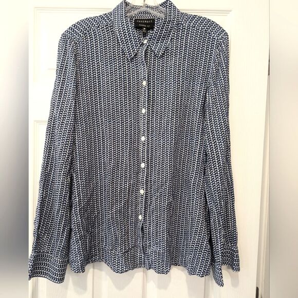 Foxcroft Shaped Fit Women's Size 14 White Button-Up Shirt Long Sleeve Rayon Top - Picture 1 of 9